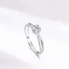 Anillo de Pareja Trenzado de Arena para Uñas Anillo de Dedo Línea Cruzada Mobius Anillo Simple Versátil Anillo de Diamante Único de Cuatro Garras