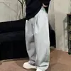 Xdzz25Ss Outono Versátil Peso Pesado Streetwear Silhueta Relaxada Pregueado Perna Larga Moda Versátil Calças Casuais Masculinas