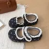 Aquecimento para o Trajeto Salto Escondido Outono/Inverno 2026 Velcro Sapatos de Algodão Novo Pelúcia Renda Bolinhas Birkenstock Sapatos Femininos