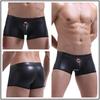 Cueca masculina Amazon imitação de couro couro envernizado anéis Locomotiva Esportes Lazer cueca boxer comércio transfronteiriço maré 1816