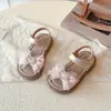 Zapatos de Princesa para Niñas 2026 Verano Nuevos Sandalias con Velcro y Moño de Pedrería para Niños Sandalias de Bebé de Moda