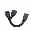 Divisor USB para Coche, Cable Adaptador USB de Uno a Dos, Cable de Extensión de Datos de Carga de Un Macho a Dos Hembras