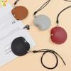 Stock Listo Funda para Auriculares Colgante de Cuello de Cuero PU Bolsa de Almacenamiento para Auriculares Bluetooth Inalámbricos Cubierta Redonda Portátil con Botón de Presión para Auriculares