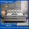 Cama de Couro Minimalista Italiana, Cama Moderna Simples de Luxo High-End, Cama de Casal para Quarto Principal, Cama de Casamento de 1,8m Design Master