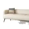 Sofá moderno minimalista de cuero tecnológico de contraste naranja y blanco en fila recta Sofá de cuero de tres plazas de lujo ligero italiano para sala de estar de apartamento pequeño