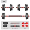Mancuernas para fitness en casa de hombres, par de 2 kg y 5 kg, set de equipo de ejercicio, barra y mancuernas combinadas con peso ajustable