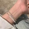 Pulseira de Casal Prata Quebrada Pérola Barroca Acessível Luxo Nicho Requintado High-End Popular Pulseira de Miçangas Pulseira