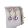 Pendientes Elegantes Vintage de Estilo Francés con Goteo de Aceite Morado Fresco, Diseño de Nicho con un Toque de Alta Gama, Pendientes Elegantes y Versátiles