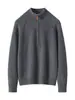 Suéter de Cashmere Puro Espesso Resistente para Mulheres com Gola Alta Meia Zíper Tricô Inverno Nova Chegada Camada Base Top Interno