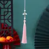 Borla de Nudo de Bambú Estilo Antiguo para Espada, Borla Pequeña, Borla Blanca para Abanico, Accesorios para Vestidos Hanfu Qipao Estilo Antiguo, Accesorios para Ropa al por Mayor