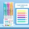 Marcador de Destaque Apagável para Estudantes Cor Yingguang Marca-Texto para Sublinhar Palavras Endosso Artefato de Memória para Desenhar Destaque Chave