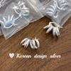 Diseño Creativo Coreano Nicho Gama Alta Versátil Plata Brillante Joyería Plata de Ley S925 Pendientes Espirales Curvos para Mujer