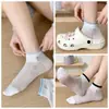 Calcetines Lindos para Mujer, Calcetines Cortos, Calcetines Finos de Algodón de Verano, Malla Transpirable Bordados Deportivos Anti-Olor Calcetines Cortos para Niñas