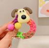 Lazo para el Cabello Trenzado Grueso de Color para Niños Lindo Invencible Cabeza de Muñeca de Perro Cuerda para el Cabello Cola de Caballo de Niña Accesorios para el Cabello