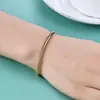 Pulsera de Cadena Serpiente Redonda de Acero Inoxidable 304 de Venta Caliente Transfronteriza Europea y Americana 3 mm Versátil Simple Pulsera de Oro de 18 Quilates Venta al por Mayor