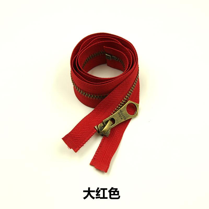 5号铜拉链70CM大红