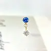 Pendientes Colgantes Pequeños Redondos de Circonita de Aleación de Titanio F-136 Pendientes de Labio de Titanio G23 con Rosca Interna Joyería para Piercing