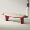 Banqueta de Couro Genuíno Luxo Nórdico para Uso Doméstico, Banqueta Sofá de Sala de Estar, Banqueta Criativa de Designer para Fim de Cama, Banquinho de Descanso
