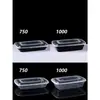 Caixa para Levar Estilo Americano Caixa de Almoço Descartável Retangular 1000ml Plástico Transparente Comercial Espessado Recipiente para Alimentos Caixa de Almoço para Carne Assada
