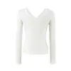 Camiseta de manga corta con cuello en V para mujer, con un diseño ajustado de cintura alta, perfecta para primavera y verano. Este top liso de corte ajustado se puede usar como capa base o como una pieza independiente, ofreciendo una silueta favorecedora y un efecto adelgazante.. Se puede usar de dos maneras, al frente o al revés