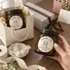 Pegatina adhesiva con patrón de tierra, cachorro lindo, gracias en inglés, pegatina redonda de sellado, empaque de caja de regalo, decoración en stock