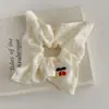Branco-creme Cereja Bordada Quadrado Grande Intestino Anel de Cabelo Feminino Alta Qualidade Sensação Rabo de Cavalo Corda de Cabelo Corda de Cabelo Elástico de Cabelo Tendão Corda de Cabelo Cabeça