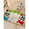 Bienvenido a Casa Felpudo de Crayon Shin-Chan para Puerta Principal, Alfombra de PVC Limpiable y Lavable, Felpudo de Puerta de Entrada, Felpudo de Recibidor