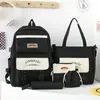 Conjunto de Mochila Casual de Cinco Piezas de Moda para Tercero a Sexto Grado, Estilo Fresco 2023, Adecuado para Tutorías y Trayectos, Bolso de Mujer de Moda