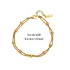 Comercio Exterior Transfronterizo Pulsera de Acero Inoxidable Chapado en Oro de 18K Cadena Metálica Figaro Encadenada Clip de Papel Pulsera de Cadena Cubana para Mujer