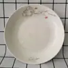 Plato de arroz de cerámica, plato de sopa doméstico, plato con estampado sencillo, plato de fideos doméstico de uso diario, plato de cerámica, juego de vajilla creativa