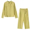 Inno Moda de Trabalho Casual para Mulheres Plus Size Conjunto Casual 2026 Primavera Fresco e Emagrecimento Linho Conjunto de Duas Peças 134372