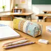Estuche para Lápices Estudiante Estilo Nuevo Lazo Transfronterizo, Bolsa de Almacenamiento Pequeña Floral Simple, Organizador de Escritorio de Gran Capacidad para Papelería