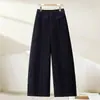Calça Casual Larga Reta de Cintura Alta Outono Feminina Nova Versátil Modeladora com Caimento Cor Sólida Longa Moda Outer