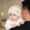 Touca de Bebê para Outono e Inverno, Touca de Tricô Quente e Grossa para Meninos e Meninas, Touca de Lã à Prova de Vento para Recém-Nascidos