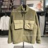 Abrigo de lana de cordero con costuras de tendencia simple al por mayor de comercio exterior para hombre, otoño e invierno, nuevo abrigo de algodón para ocio al aire libre 8162