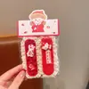 Festival de Invierno Nuevo Año Nuevo Niños Lazo Pegatina Mágica Niñas Flor Tela Pegatina Mágica Ropa de Año Nuevo Roja Cabello