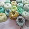 Bolsa Especial Feita à Mão com Borla Pendurada Coração Delicado Material Lã Linha Escova de Dentes Hyuna Tons Verdes