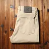 Pantalones de mezclilla de algodón finos para hombre, corte recto ajustado, cinco bolsillos, no planchar, cómodos, elásticos, estilo business casual, primavera y verano 2023