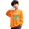 Camiseta de manga larga de algodón puro para niños 2026 primavera y otoño camiseta de dibujos animados para niños niño pequeño bebé moda camiseta básica