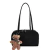 2026 Nuevo Bolso Boston Retro para Mujer Suede Felpa Bolso de Hombro Bolso de Mano Cruzado de un Solo Hombro Bolso Versátil
