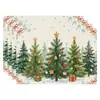 Amazon Manteles Navideños Muñeco de Nieve Árbol de Navidad Manteles Decoración de Mesa de Comedor Occidental Manteles Aislantes Fiesta Navideña