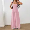 2026 Estilo Veraniego Transfronterizo Europeo y Americano Nuevo para Mujer Mono Casual sin Tirantes de Verano Pierna Ancha Ajuste Holgado