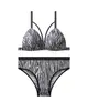 Conjunto de Sutiã e Calcinha Sexy com Estampa de Leopardo e Tecido de Seda Gelada, Botão Frontal, Design Lindo nas Costas, Conjunto de Lingerie Esportiva Triângulo, Estilo Europeu e Americano