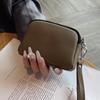 Bolso de mano portátil de cuero genuino, moderno, sencillo, de gran capacidad, con doble cremallera, de alta gama, exquisito mini monedero.