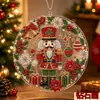 Nueva Corona de Navidad de Papá Noel Colgante Decoración Navidad Acrílico Perla Diamante Pintura Colgante