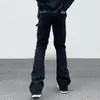 Calças Retas Micro-Flare Europeias e Americanas para Homens e Mulheres, Calças Casuais Plissadas, Macacões Americanos Largos Estilo Street, Calças Masculinas da Moda