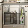 Caja de almacenamiento dentro de la puerta del gabinete de la cocina, estante de pared, especiero sin taladro, cesta colgante, organizador de puerta de gabinete