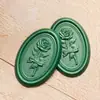 Ahora el relieve de cera tela ovalada rosa flor pegatina de pintura sello de pintura pegatina para sellar sobres multicolor