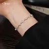 Pulsera de Hilo con Flor de Zircón Súper Brillante en Forma de Diamante y Perla, Pulsera de Lujo Ligero y de Gama Alta, Joyería de Mano Estilo Retro Francés