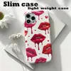 Funda de teléfono estilo americano para chica hot con labios rojos, adecuada para iPhone 17 Pro, cubierta protectora ultradelgada con agujero grande